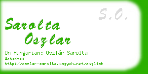 sarolta oszlar business card